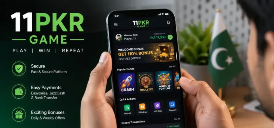 11PKR Game APK download and casino slots interface for Pakistani Android users 2026